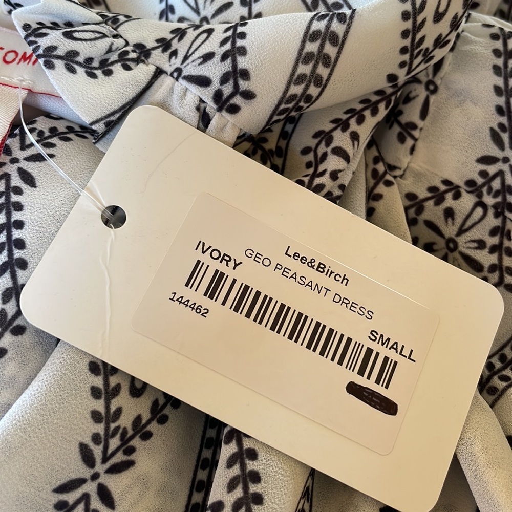 NWT FLYING TOMATO geo peasant dress S Ivory - Picture 12 of 12